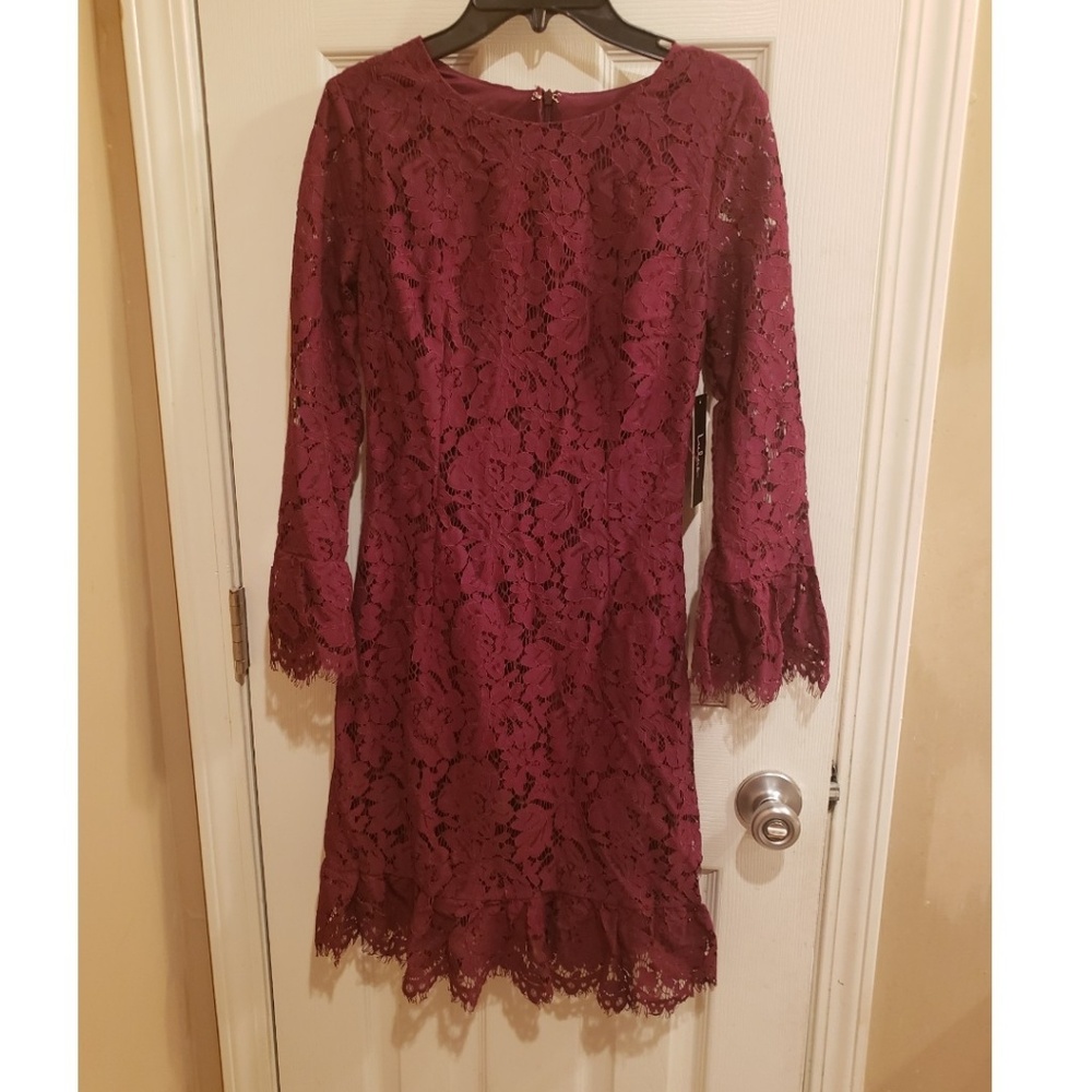 Wine lace dress